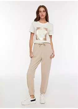 Бежевые женские длинные спортивные штаны Fabrika Comfort