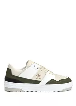 Бежевые женские кожаные кроссовки Tommy Hilfiger