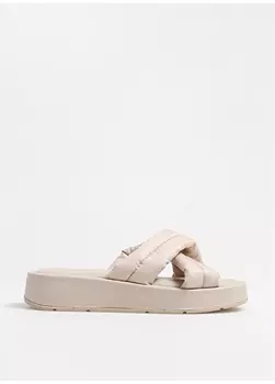 Бежевые женские тапочки F By Fabrika