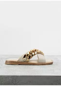 Бежевые женские тапочки Fabrika