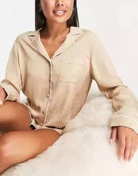 Бежевый атласный пижамный топ в сочетании с Other Stories & Other Stories