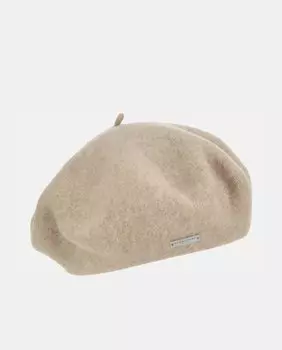 Бежевый берет из натуральной шерсти Seeberger, бежевый
