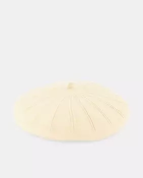 Бежевый берет с пуговицами и рельефными швами Tirabasso, бежевый