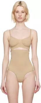 Бежевый бесшовный бралетт Sculpt SKIMS
