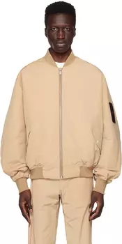 Бежевый бомбер на молнии 424