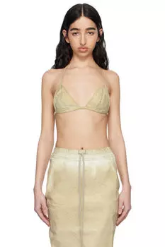 Бежевый бюстгальтер Hollywood Overdyed Denim Rick Owens DRKSHDW