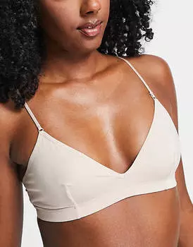 Бежевый бюстгальтер с треугольными чашками Weekday