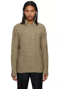 Бежевый чесаный свитер OUR LEGACY