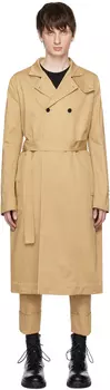 Бежевый двубортный тренч SAPIO