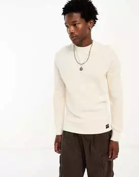 Бежевый джемпер фактурной вязки Superdry