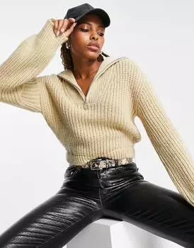 Бежевый джемпер с молнией до середины бедра Reclaimed Vintage