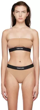 Бежевый фирменный бюстгальтер-бандо TOM FORD