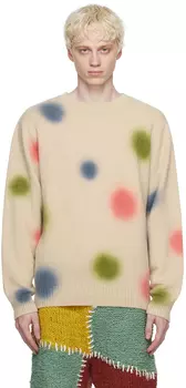 Бежевый гоночный свитер The Elder Statesman