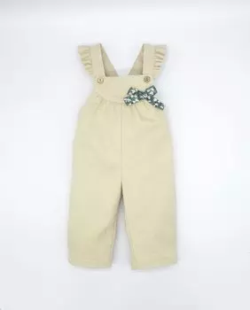 Бежевый хлопковый комбинезон для девочки Fina Ejerique, бежевый