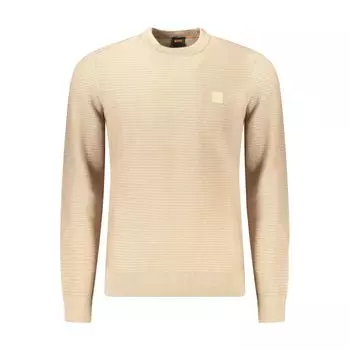 Бежевый хлопковый мужской свитер Hugo Boss