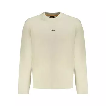 Бежевый хлопковый свитер Hugo Boss