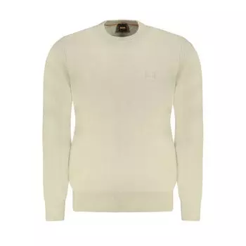 Бежевый хлопковый свитер Hugo Boss