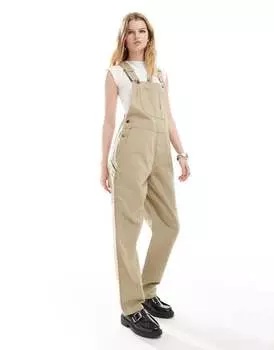 Бежевый холщовый комбинезон Dickies