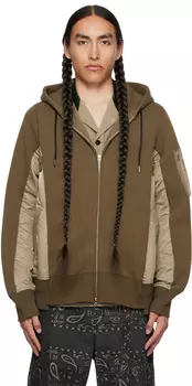 Бежевый худи из губки sacai