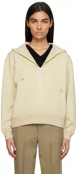Бежевый худи с молнией до середины бедра AURALEE