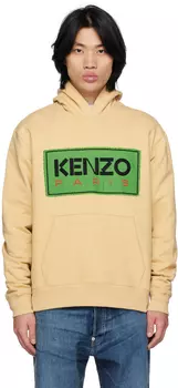 Бежевый худи с вышивкой Kenzo Paris