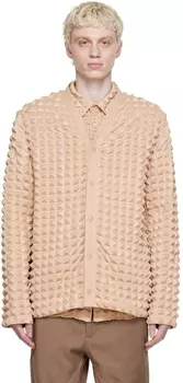 Бежевый кардиган из полиэстера Kanghyuk
