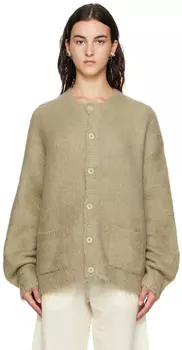 Бежевый кардиган с начесом Темный Acne Studios