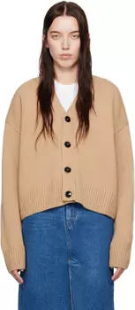 Бежевый кардиган с тиснением Ami de Coeur AMI Paris
