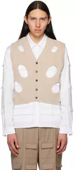 Бежевый кардиган с вырезом TOMBOGO