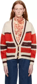 Бежевый кардиган в полоску GANNI