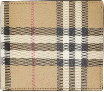Бежевый клетчатый кошелек Burberry, Archive beige