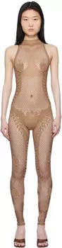 Бежевый комбинезон-сетка Fetch Halterneck Poster Girl