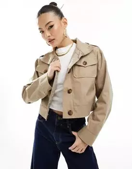 Бежевый короткий тренч River Island