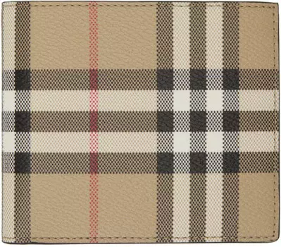 Бежевый кошелек двойного сложения в клетку Burberry
