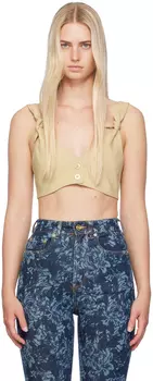 Бежевый костюмный топ-майка GANNI