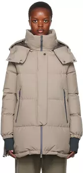 Бежевый ламинарный пуховик Tortora Herno