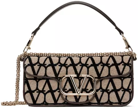 Бежевый Лок? Жаккардовая сумка Valentino Garavani