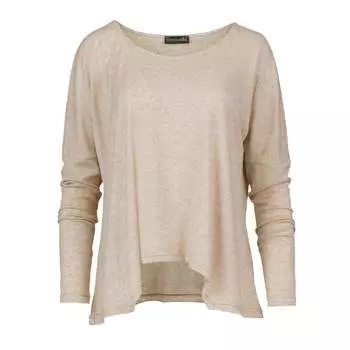 Бежевый меланжевый вязаный топ-платок Conquista, бежевый