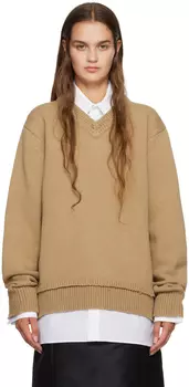 Бежевый многослойный свитер Maison Margiela