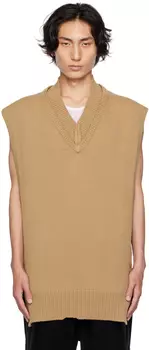 Бежевый многослойный жилет Maison Margiela