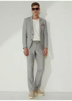 Бежевый мужской костюм приталенного кроя с нормальной талией 4B3023200104 Beymen Business, бежевый