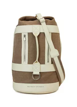 Бежевый мужской рюкзак Brunello Cucinelli