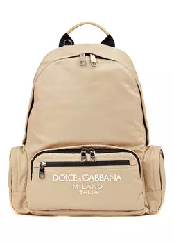 Бежевый мужской рюкзак с логотипом Dolce&Gabbana