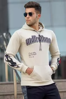 Бежевый мужской свитшот с принтом 5312 MADMEXT