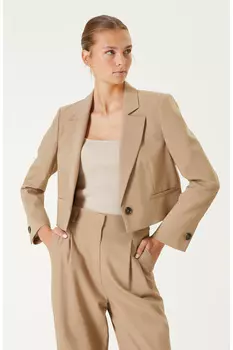 Бежевый пиджак на одной пуговице Network, бежевый
