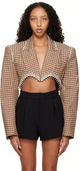 Бежевый пиджак с буквой \А\"" AREA