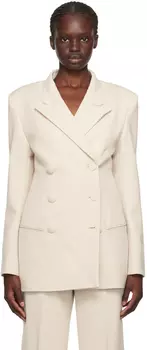 Бежевый пиджак с шевалью BITE