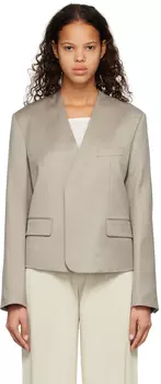 Бежевый пиджак с Y-образным вырезом LOW CLASSIC