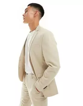 Бежевый пиджак узкого кроя Jack & Jones