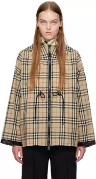 Бежевый пиджак в клетку Burberry, Archive beige